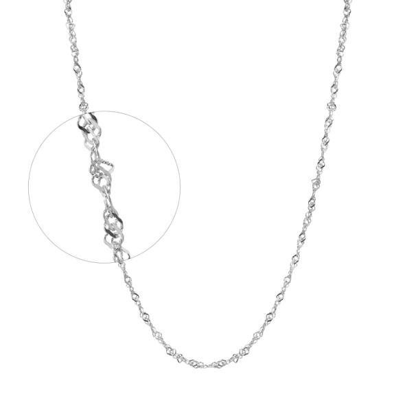 10K WHITE GOLD CHAIN 22''X2MM Bijouteries Lavigueur