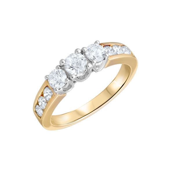 Splendide bague en diamant et zircone cubique jaune canari