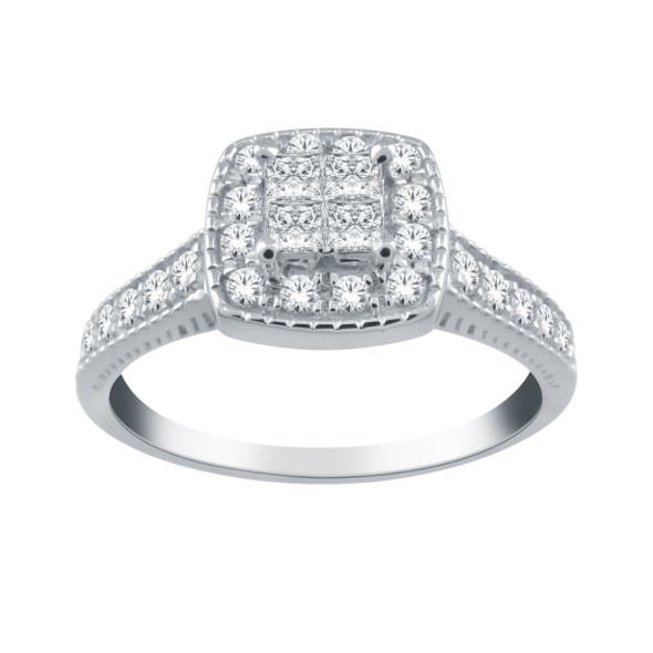 Bijou Bague Avec Des Diamants RI-69318-GG Carats Diamants Bague De
