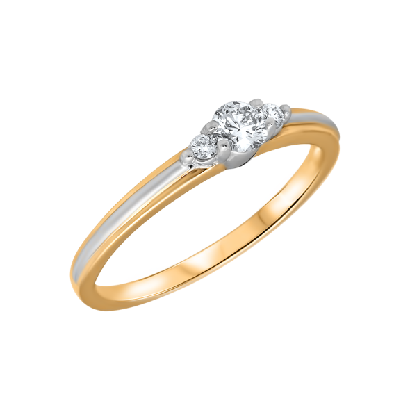 YELLOW GOLD RING WITH RHODIUM Bijouteries Lavigueur