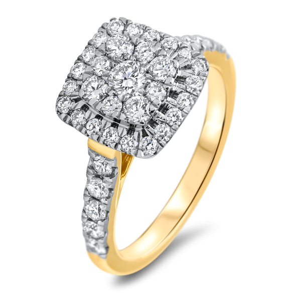 Bague en or 10kt sertie de diamants 12=6pts,2=5pts Canadien main image 1