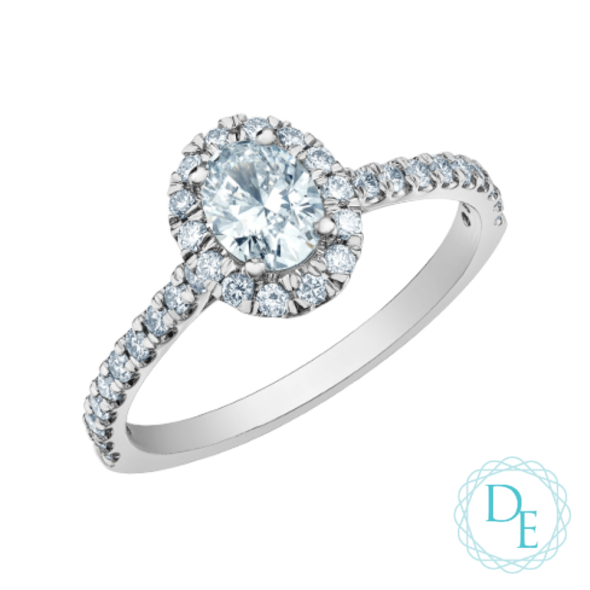 Bague de fiançailles diamant simulé taille ronde 3,15 carats or blanc