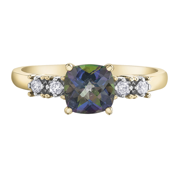925 Argent Sterling Arc-en-Ciel Topaze Mystique Bague Handmade Bijoux Naissance