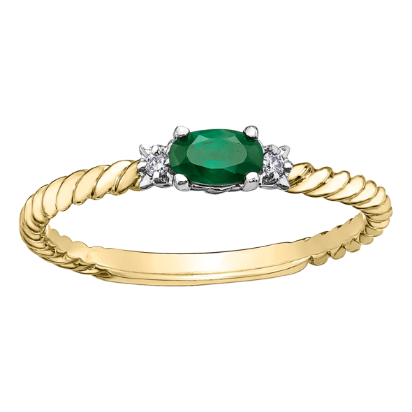 BAGUE EN OR 10K AVEC ÉMERAUDE Bijouteries Lavigueur