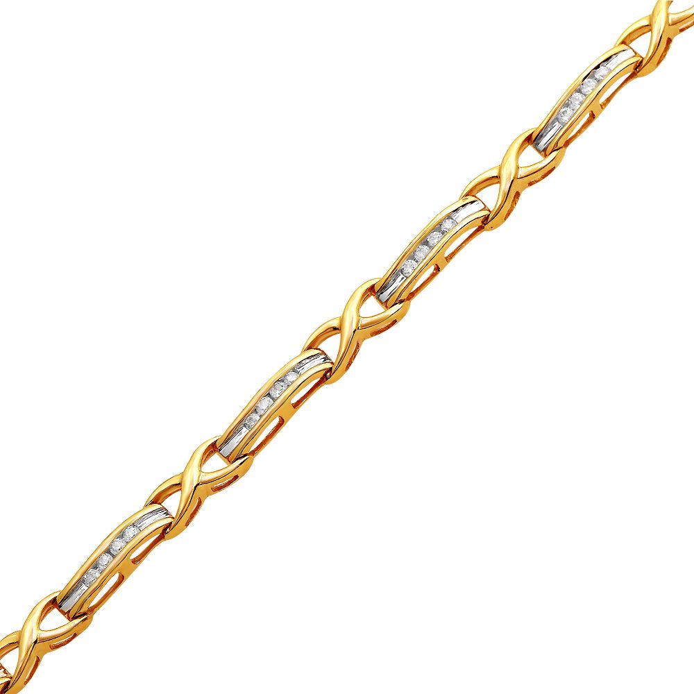 BRACELET EN OR 2 TONS AVEC DIAMANTS