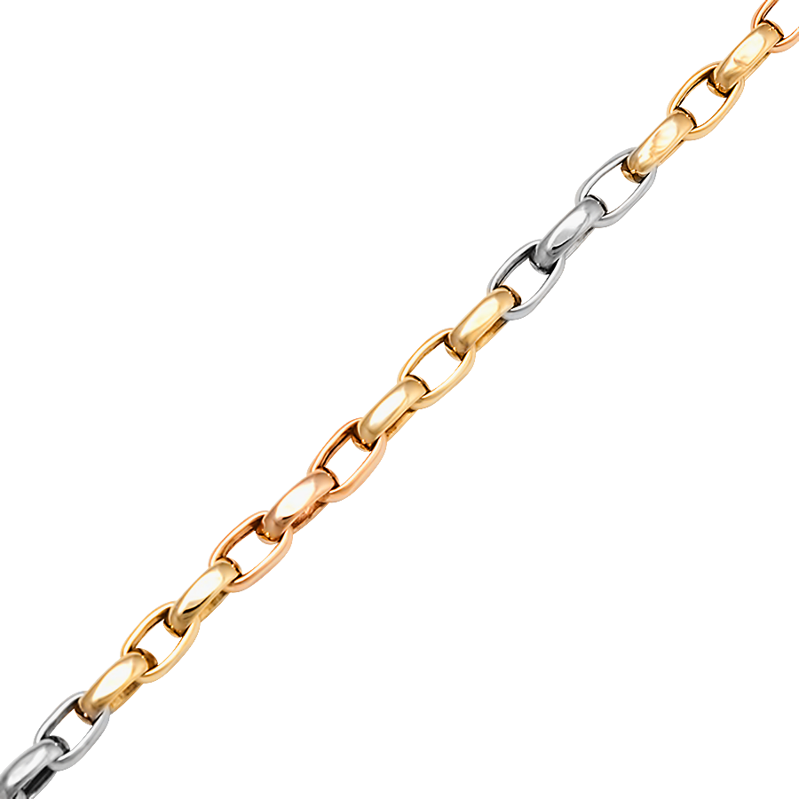 10k 3 tone gold bracelet - 7.25''