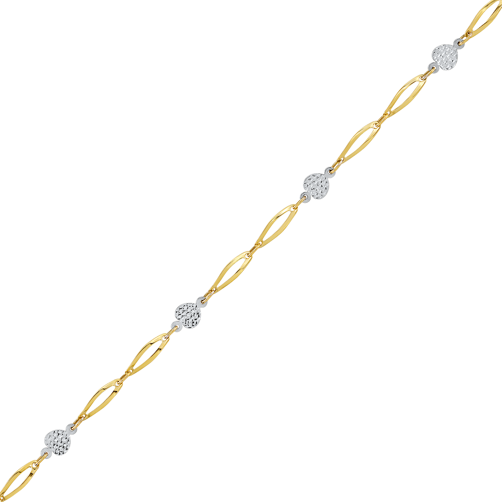 2 TONE 10K GOLD BRACELET- 7.25’’