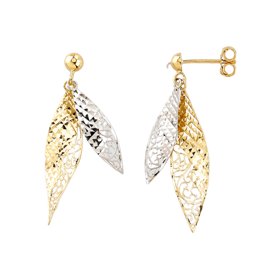 TWO-TONE GOLD EARRINGS