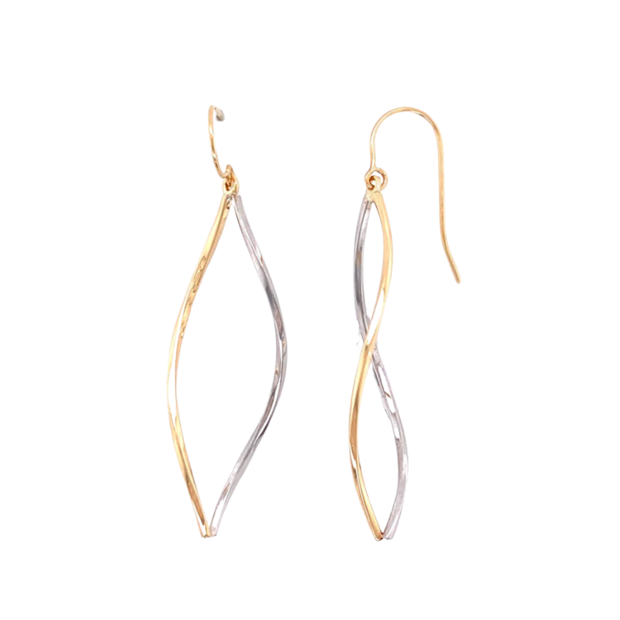 10K TWO-TONE GOLD EARRINGS