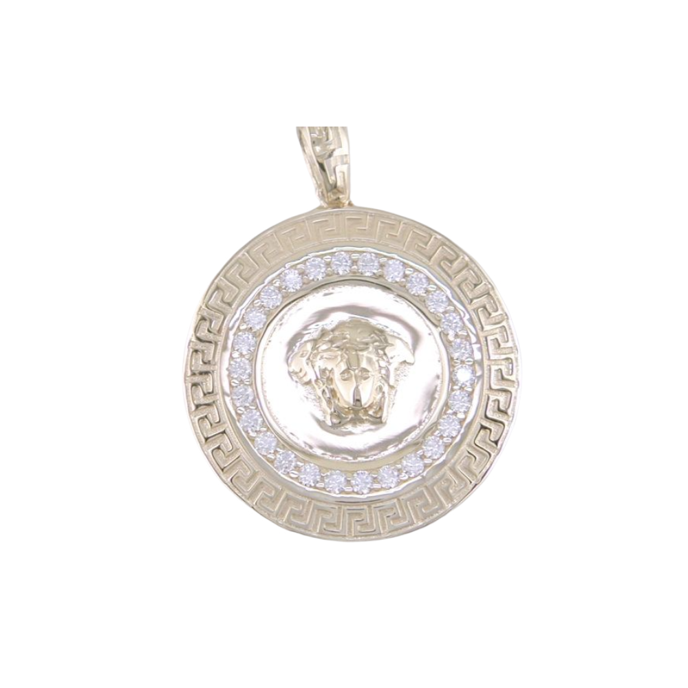 PENDANT IN 10K YELLOW GOLD -RHODIUM