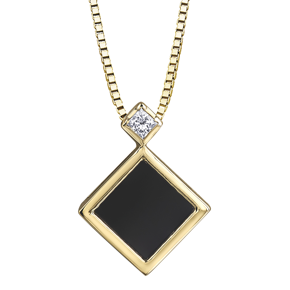 10K GOLD PENDANT WITH ONYX
