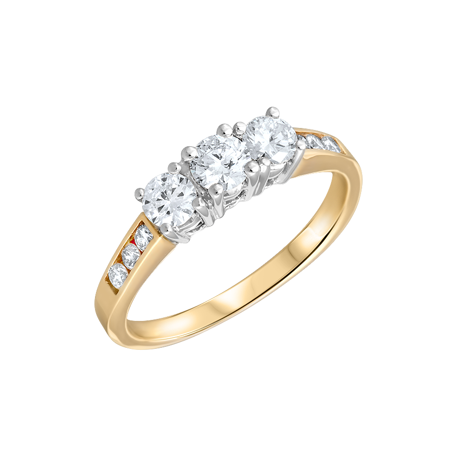 BAGUE OR JAUNE ET BLANC 14K