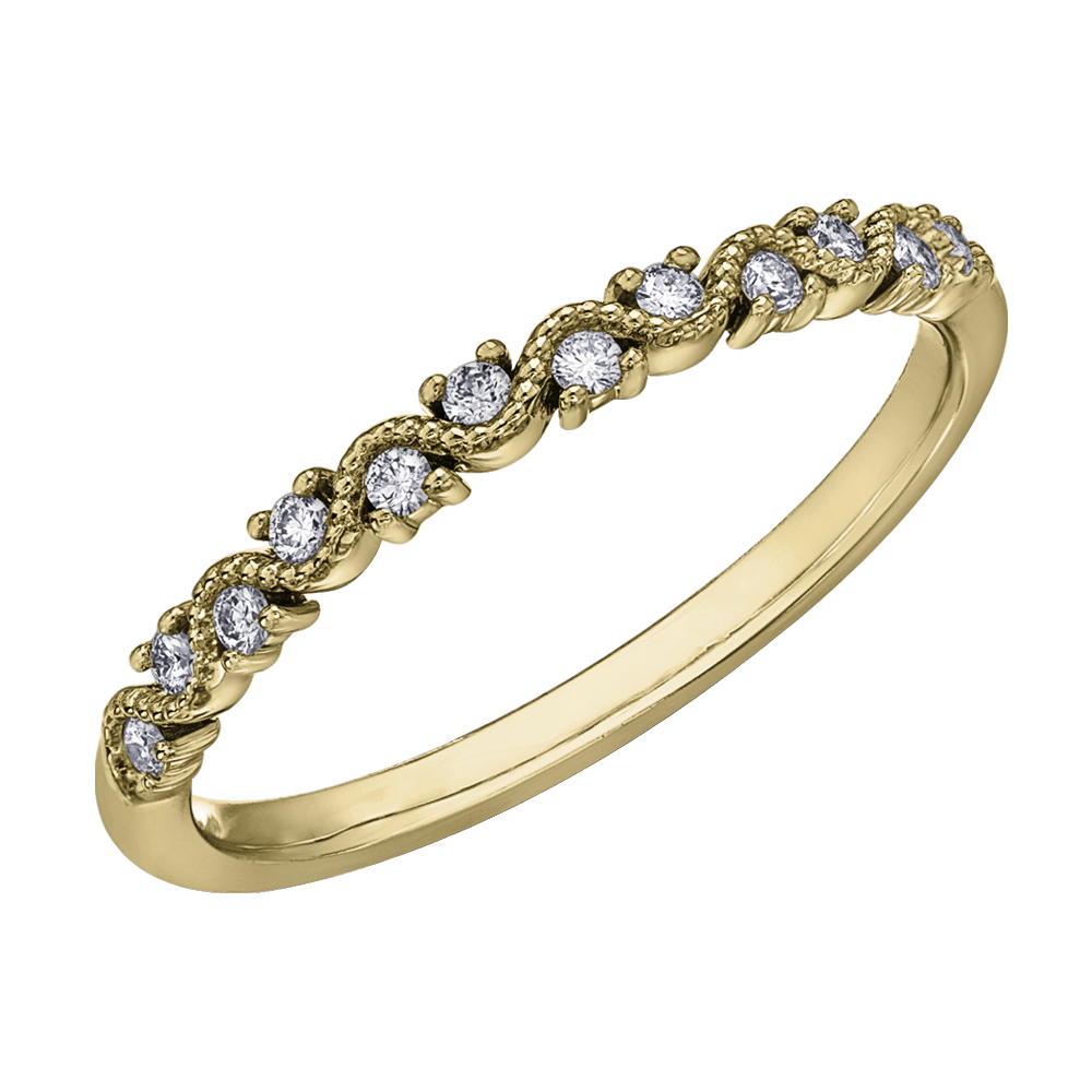BAGUE EN OR 10K AVEC DIAMANTS
