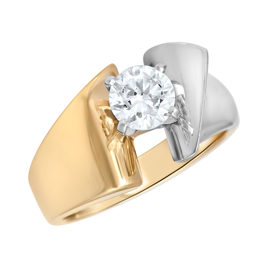 BAGUE OR JAUNE ET BLANC 10K