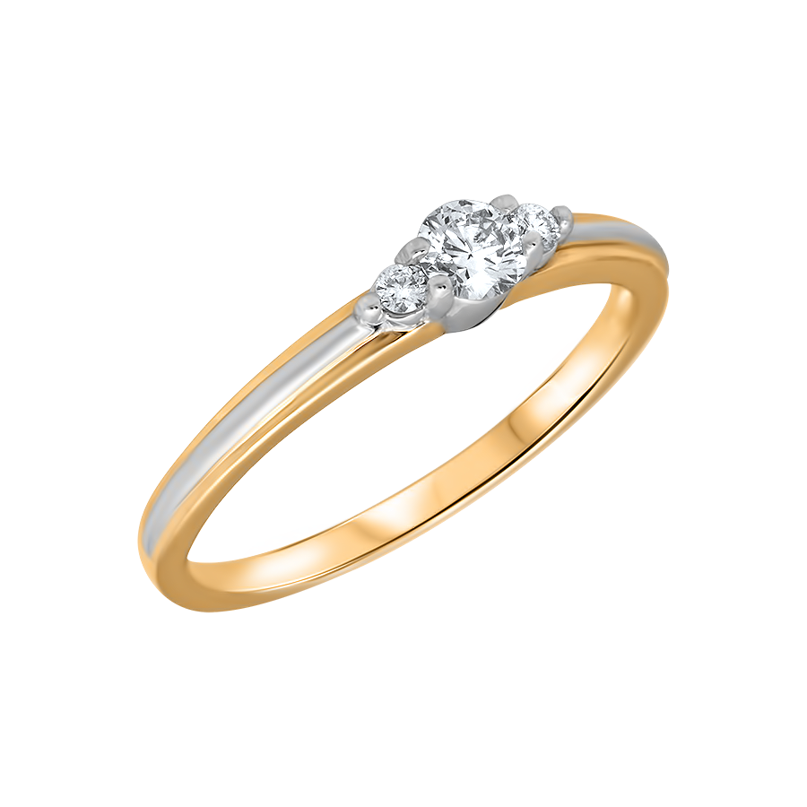 BAGUE OR JAUNE ET FINI RHODIUM
