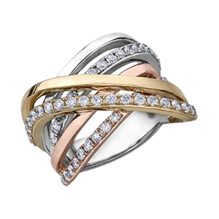 BAGUE EN OR 10K AVEC DIAMANTS