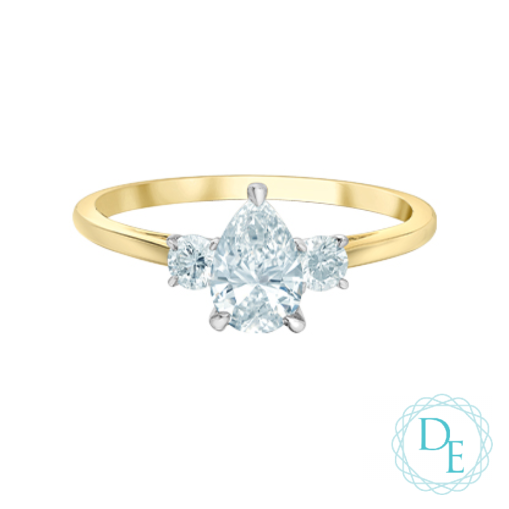 BAGUE EN OR 14K AVEC DIAMANTS
