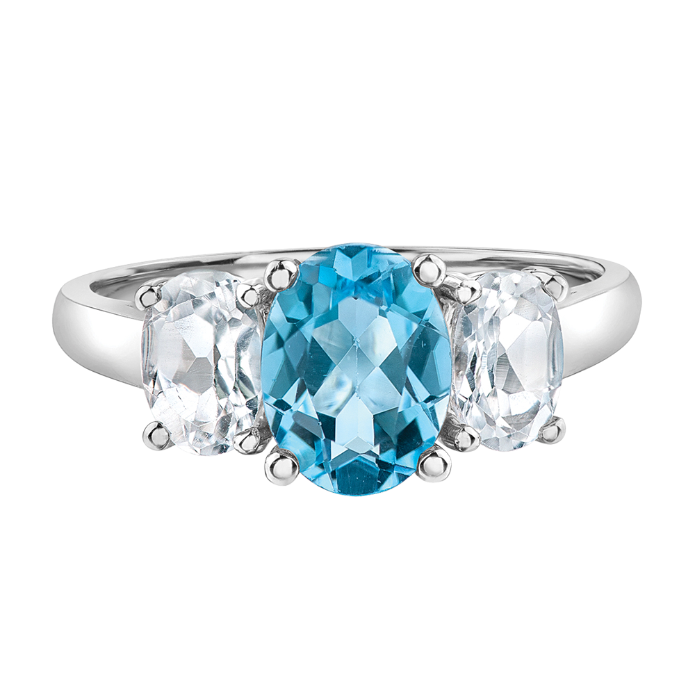 BAGUE EN OR 10K AVEC TOPAZES