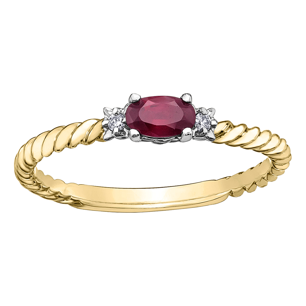 BAGUE EN OR 10K AVEC RUBIS