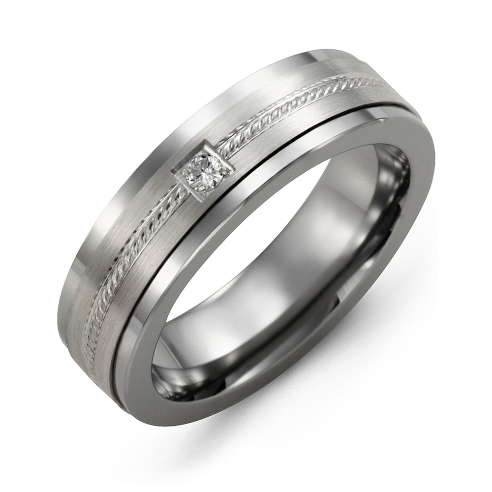 TUNGSTEN AND 10K GOLD RING MEN 7MM | Bijouteries Lavigueur
