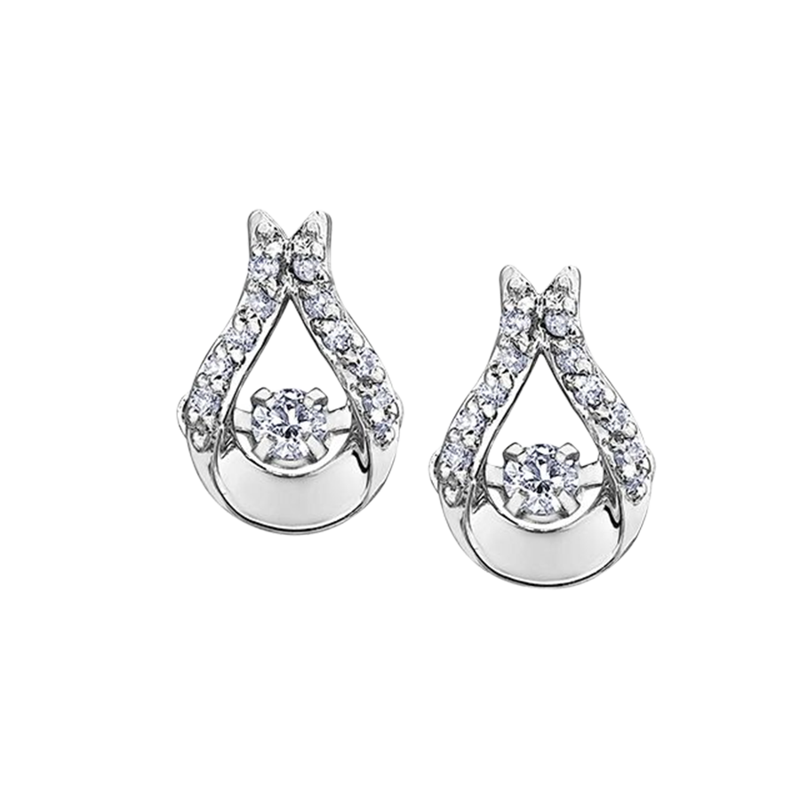 BOUCLES D'OREILLES OR BLANC 10K