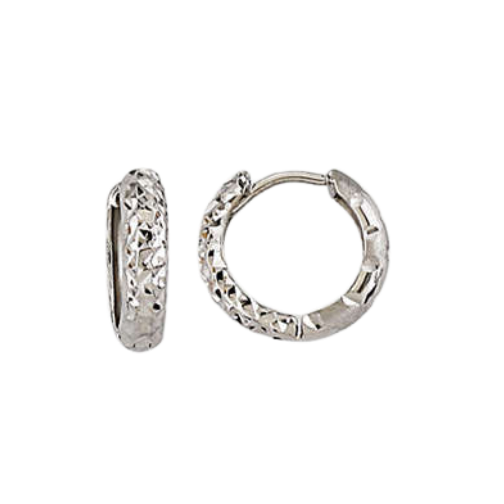 Boucles d'oreilles or blanc 10k