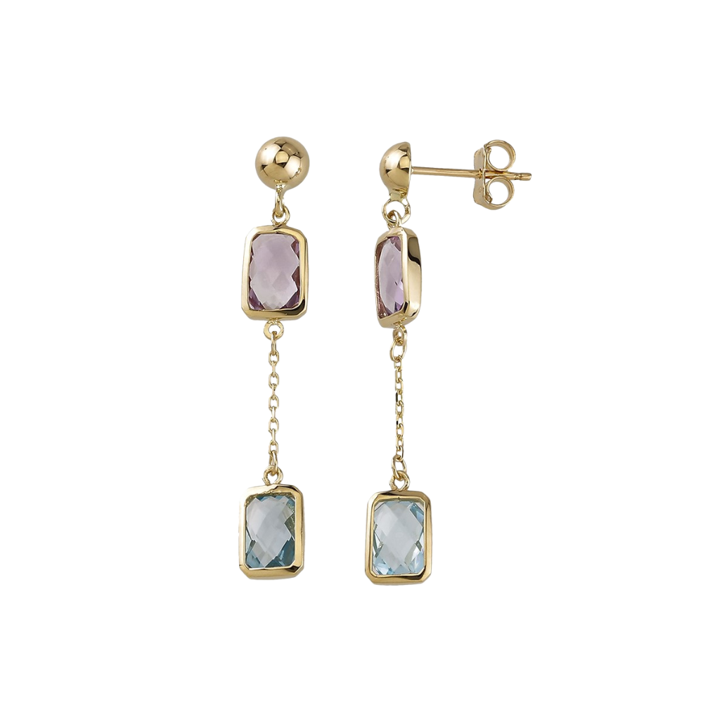 Boucles d'oreilles or jaune 14k