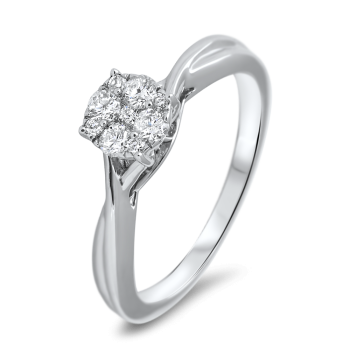 10 Kt. or Blanc Pg Bague Avec Topaze 5.6 Gr. Taille N1/2 Seulement en Boite
