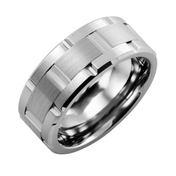 TUNGSTEN 10K WHITE GOLD RING 9MM