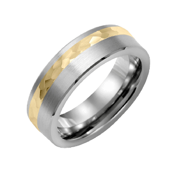 TUNGSTEN AND 10K GOLD RING MEN 7MM | Bijouteries Lavigueur