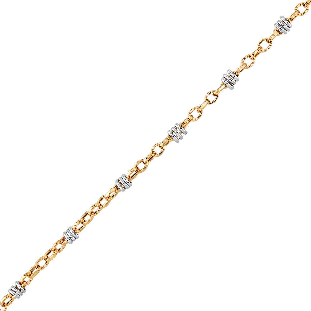 2 TONE 10K GOLD BRACELET- 7.75 - Bijouteries Lavigueur