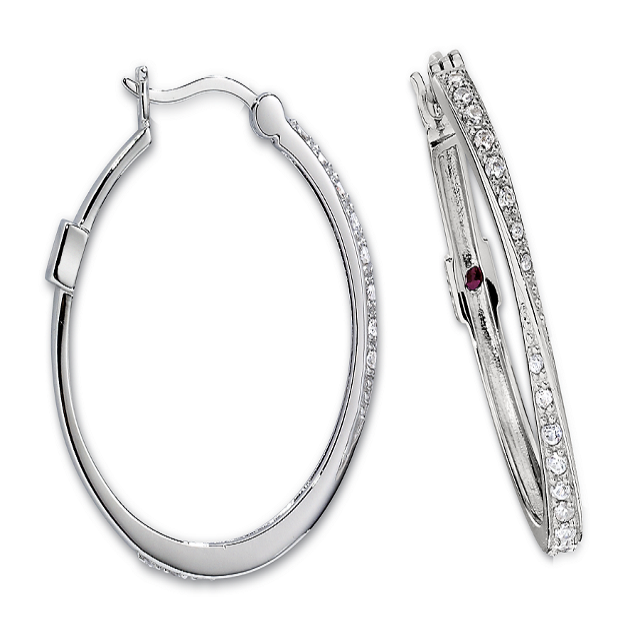 ELLE ELLE CUBIC ZIRCONIA DOUBLE HOOP EARRINGS 001-645-07381, Dondero's  Jewelry