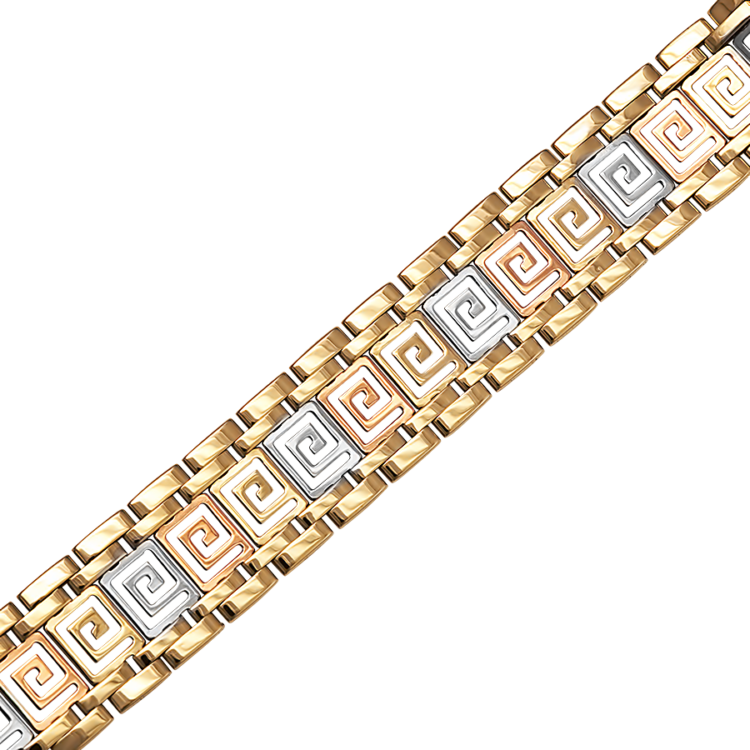 Bracelet 3 chaînes couleur or femme