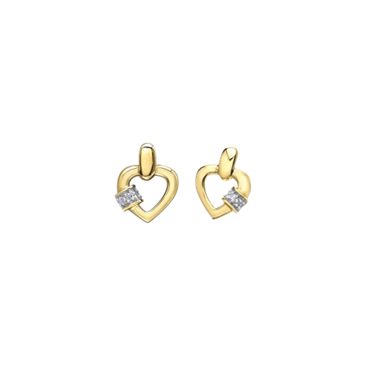 10k gold online heart earrings